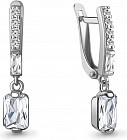Серьги из серебра с фианитами и и наносапфир