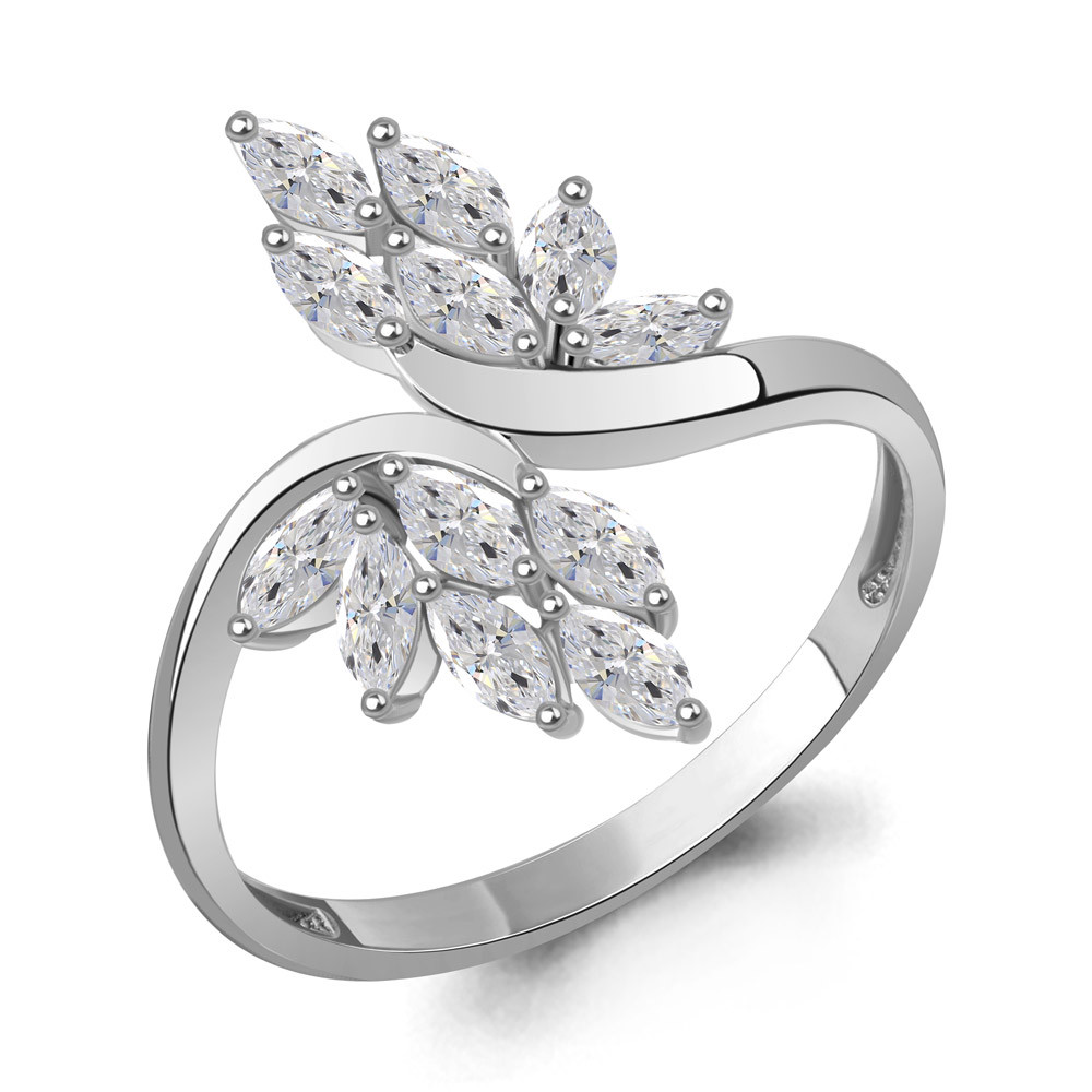 Кольцо из серебра с фианитами | Aquamarine