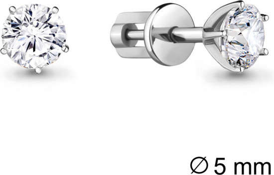 Серьги из серебра с фианитами