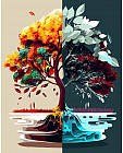 Картина по номерам «Дерево Времена года»