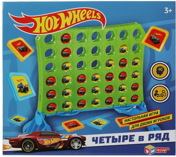 Игра настольная «Четыре в ряд» | Hot Wheels | Умные игры