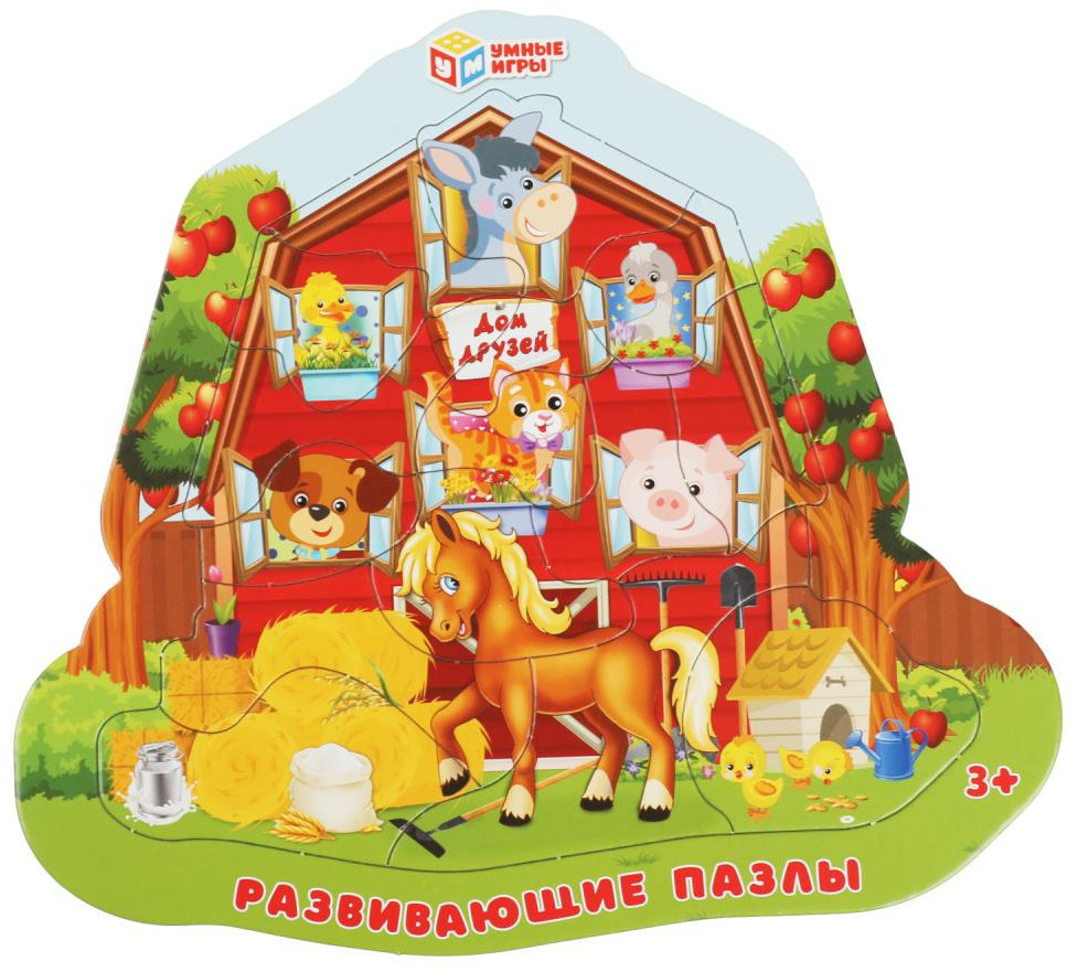 Пазл фигурный «Домашние животные» | Развивающие пазлы | Умные игры