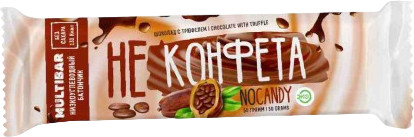 Батончик низкоуглеводный в шоколадной глазури без сахара со вкусом трюфеля «Не Конфета»