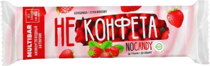 Батончик низкоуглеводный в шоколадной глазури без сахара с клубникой «Не Конфета»
