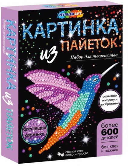Картина из пайеток «Колибри»