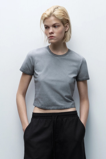 Футболка-топ женская из вареного трикотажа