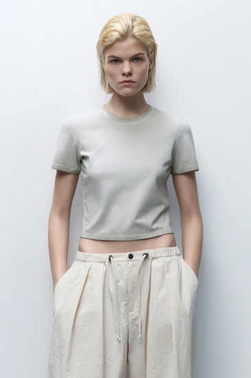 Футболка-топ женская из вареного трикотажа