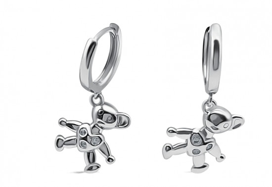 Серьги из серебра с фианитами