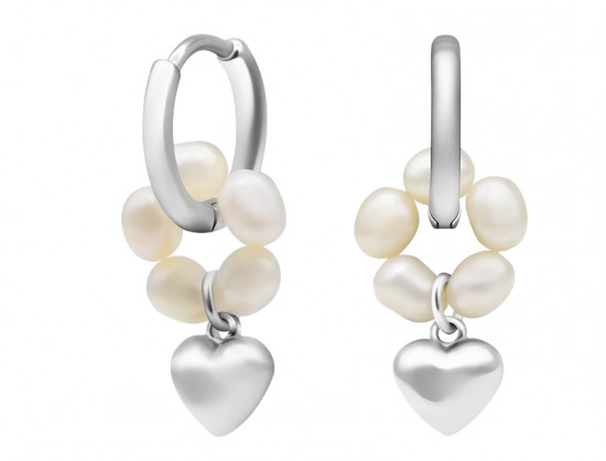 Серьги из серебра с жемчугами