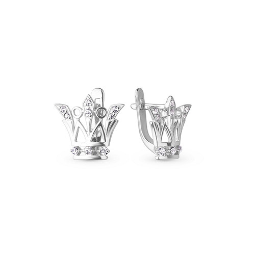 Серьги из серебра с фианитом