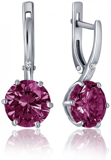 Серьги из серебра с фианитами