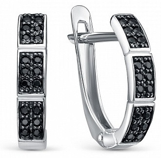 Серьги из серебра с фианитами