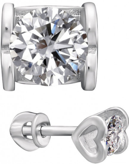 Серьги из серебра с фианитами