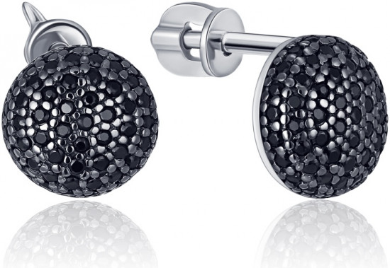 Серьги из серебра с фианитами