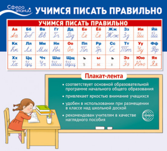 Плакат-лента «Учимся писать правильно»