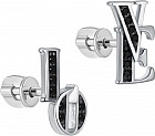 Серьги из серебра с фианитами
