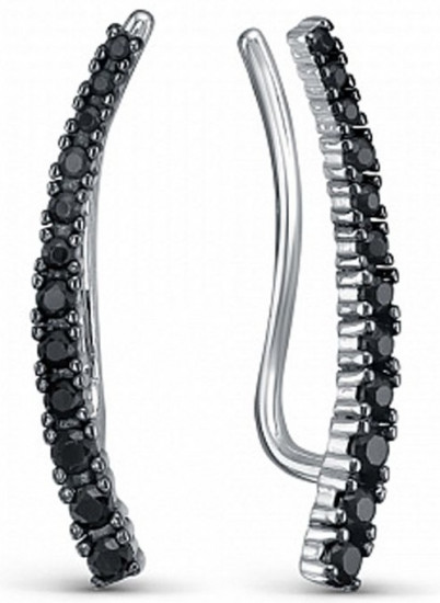 Серьги из серебра с фианитами