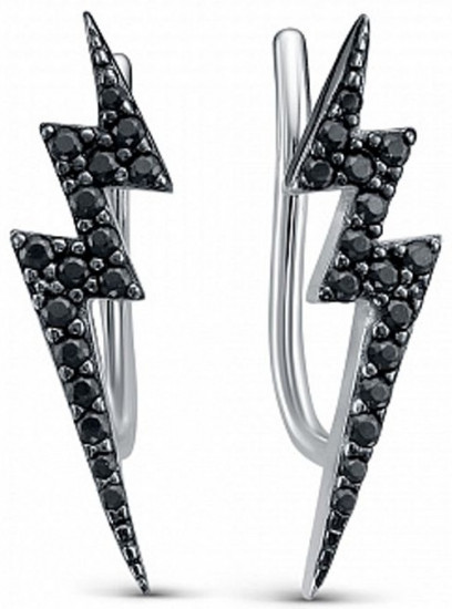 Серьги из серебра с фианитами