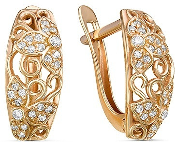Серьги из серебра с фианитами