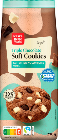 Печенье с белым, молочным и темным шоколадом «Soft Cookies Triple Chocolate »