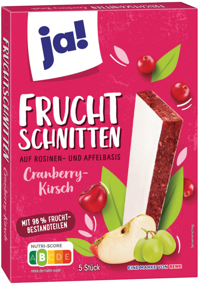 Набор батончиков с клюквой и вишней «Frucht Schnitten Cranberry-Kirsch» | Ja!