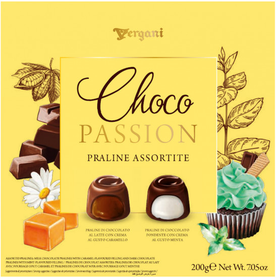 Набор конфет из молочного и темного шоколада с карамелью и мятой «Choco Passion. Praline Assortite»