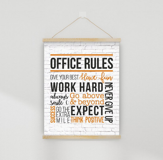 Настенное подвесное панно «Office rules»