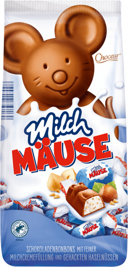 Конфеты в форме мышек с молочным кремом и крошкой фундука «Milch»