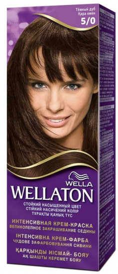Крем-краска для волос «Wellaton», оттенок 5/0 Темный дуб