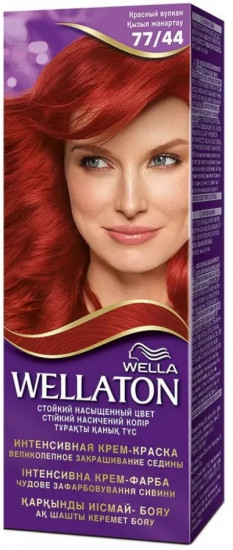 Крем-краска для волос «Wellaton», оттенок 77/44 Красный вулкан