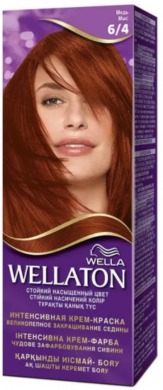 Крем-краска для волос «Wellaton», оттенок 6/4 Медь