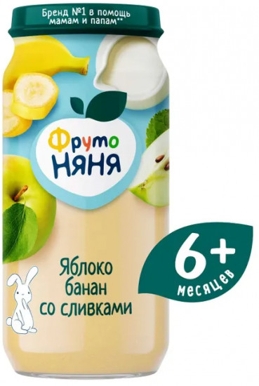 Пюре детское «Яблоко-банан со сливками»