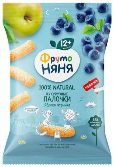 Палочки кукурузные с яблоком и черникой