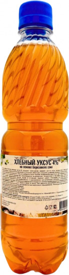 Уксус хлебный 4% на основе березового сока