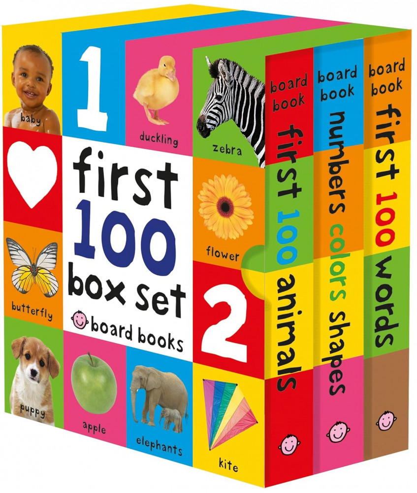 First 100 Board Book Box Set. 3 Books