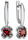 Серьги из серебра с гранатами