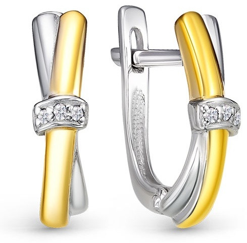 Серьги из серебра с бриллиантами