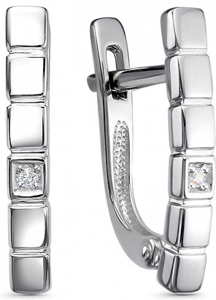 Серьги из серебра с бриллиантами | Family Jewelry