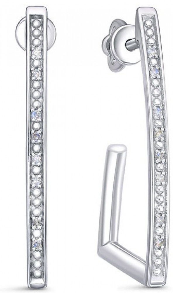 Серьги из серебра с бриллиантами | Family Jewelry