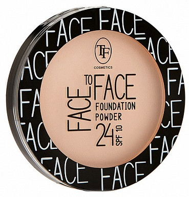 Пудра компактная тональная для лица «Face To Face SPF 10», оттенок 24 Sand/Песочный