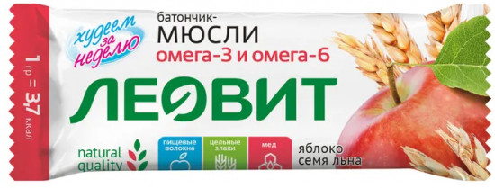 Батончик-мюсли с яблоком и семенем льна