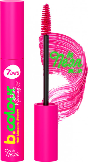 Тушь для ресниц и волос светящаяся «B.Colour Hair mascara UVglow», оттенок 01 Paris Morning розовый