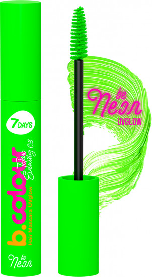 Тушь для ресниц и волос светящаяся «B.Colour Hair mascara UVglow», оттенок 03 Tokyo Evening зеленый