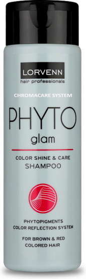 Шампунь для волос окрашенных в коричневый и красный цвет «Phyto Glam»