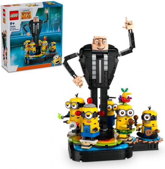 Конструктор LEGO® 75582 Грю и миньоны из кубиков