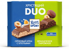 Плиточный шоколад c фундуком и хрустящим кремом «Cruncy Duo»