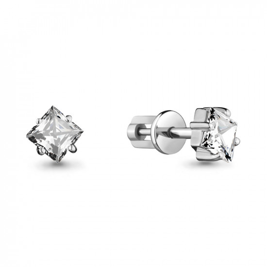Серьги из серебра с фианитами