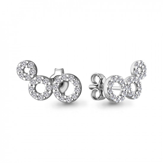 Серьги из серебра с фианитами