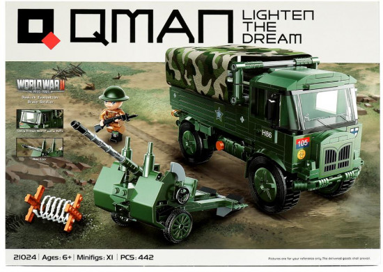 Конструктор «Военная машина с пушкой и фигуркой»