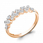 Кольцо из золочёного серебра с фианитами